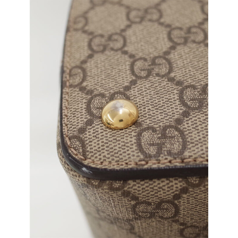 Gucci GG Supreme Monogram Moon Calfskin Zip Top 2way Tote Brown - Picture 6 of 9